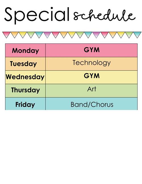 Special Schedule